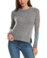 Hannah Rose Rainbow Chevron Cashmere Sweater Women's