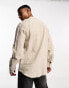 ONLY & SONS linen mix overhead shirt in beige