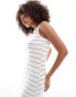 New Look ribbed tank midi dress in stripe