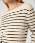 Women's Stripe Crinkle Knit Long-Sleeve Top