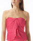 Vince Camuto Women's Crochet Draped Tankini Top Swimwear Pink Size M