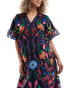 Hope & Ivy Maternity midi smock dress in bright floral