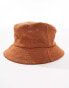 ASOS DESIGN textured bucket hat in brown