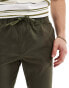 Threadbare pull on slim chino trouser in khaki