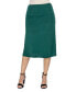 A Line Elastic Waist Knee Length Skirt