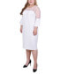 Plus Size Illusion Neck Scuba Dress