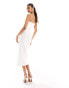 Vesper exclusive cami ruched bust midi dress in white