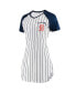 Женская пижама Concepts Sport womens White Detroit Tigers Vigor Pinstripe Nightshirt