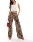 Stradivarius pull on trouser in leopard