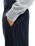 Pieces Tall wide leg tailored trousers in charcoal pinstripe