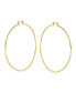 Minimalist Lightweight Round Thin Tube Big Large Hoop Earrings For Women Yellow Gold Plated Brass 2.75 Inch Diameter