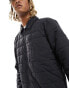 Rains Giron quilted ripstop overshirt in navy