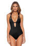 Becca by Rebecca Virtue 299243 Color Code Skylar Plunge One-Piece Black XS