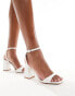 RAID Wide Fit Wink 2 block heeled sandals in white