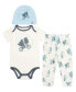 Welcome to the Universe Baby E.T. the Extra-Terrestrial Baby Bodysuit, Pant & Hat 3 Piece STusk / Dark Grey Heather