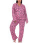 Женская пижама White Mark Plus Size 2 Piece Long Sleeve Heart Print Pajama Set