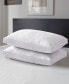 2 Pack Medium Density Goose Feather Gusset Pillows, Standard