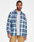 Men's Worker Relaxed-Fit Plaid Button-Down Shirt, Created for Macy's