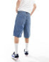 Vans check-5 baggy denim shorts in mid wash blue