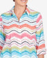 Petite Classic Brights Wavy Stripe Button Down Top