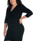 Plus Size V-neck 3/4 Sleeve Cocktail Dress