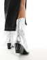 Azalea Wang Ranger tassled western boot in silver