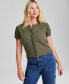 Women's Scalloped Button-Up Sweater, Created for Macy's