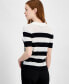 Women's Striped Mixed-Media Split-Neck