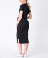 Women's Ribbed Maternity and Nursing Midi Dress