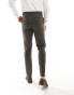 ASOS DESIGN slim suit trouser in brown pinstripe