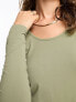 Pacsun seamless long sleeve top in vetiver green