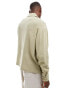 ASOS DESIGN oversized raglan sleeve texture shirt in khaki