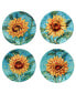 Golden Sunflowers Set of 4 Salad Plates