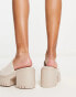 Public Desire Wide Fit Sabeena chunky heeled mules in off white