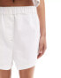 ASOS DESIGN denim boxer short in white