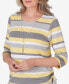 Women's Charleston Side Ruching Striped Top