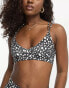 ASOS DESIGN mix and match lattice crop bikini top in mono spot print