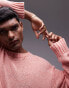 Topman washed lightweight jumper in pink