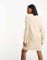 JDY v neck lightweight mini jumper dress in cream