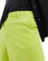 ASOS DESIGN wide leg smart trousers in chartreuse