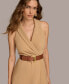 Donna Karan Women's Belted Sleeveless A-Line Dress