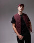 ARKET quilted gilet with zip front in burgundy