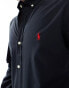 Polo Ralph Lauren player logo slim fit poplin shirt button-down in black