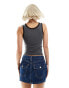 Noisy May lace trim tank top in washed grey