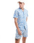 Farah printed short sleeve shirt in blue