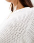 Vila longsleeve textured knitted jumper in white