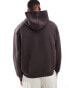 ASOS DESIGN heavyweight boxy oversized scuba hoodie in brown