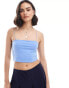 New Look strappy bandeau top in blue