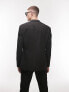 Topman stretch slim textured suit jacket in black