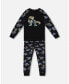 Toddler Boys Organic Cotton Two Piece Pajama Set Black Printed Neon Dino - Toddler|Child